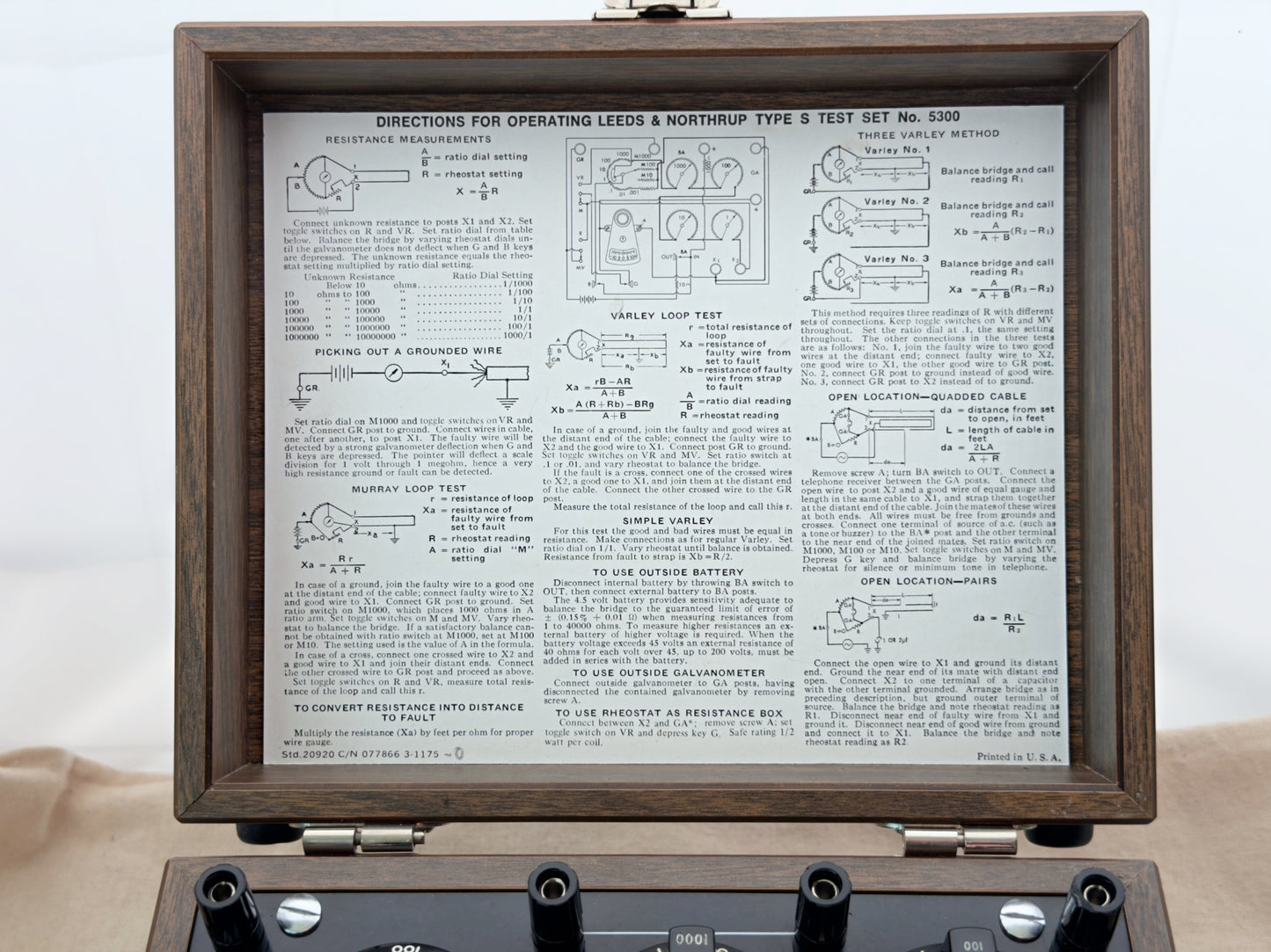 Best Gift - Leeds & Northrup Cable Fault Test Set No. 5300 — Restored Vintage Display Piece — With Provenance Document — $245