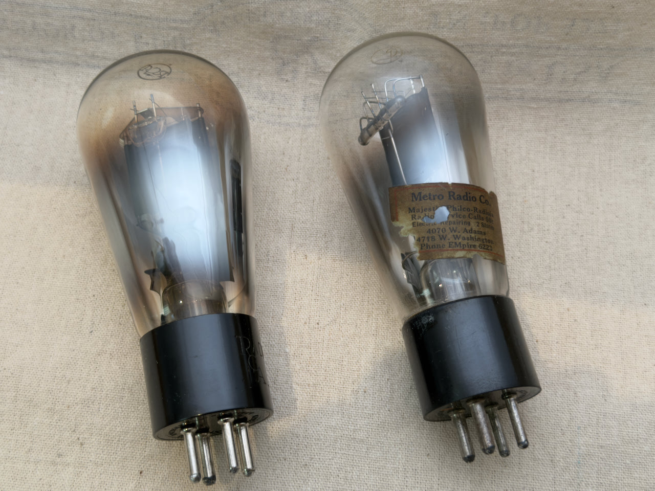SOLD - 45 GLOBE - Cunningham/RCA - Estimate 1932ish - Pair
