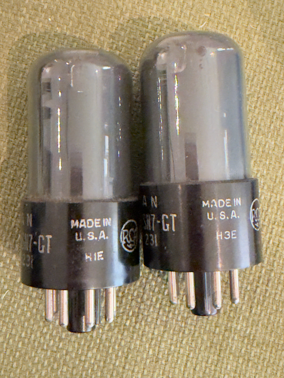 SOLD - VT-231 (Military 6SN7's) RCA BLACK GLASS WWII Production - Matched Pair #1