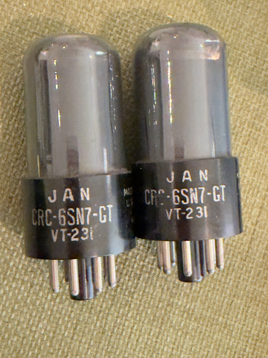 SOLD - VT-231 (Military 6SN7's) RCA BLACK GLASS WWII Production - Matched Pair #1