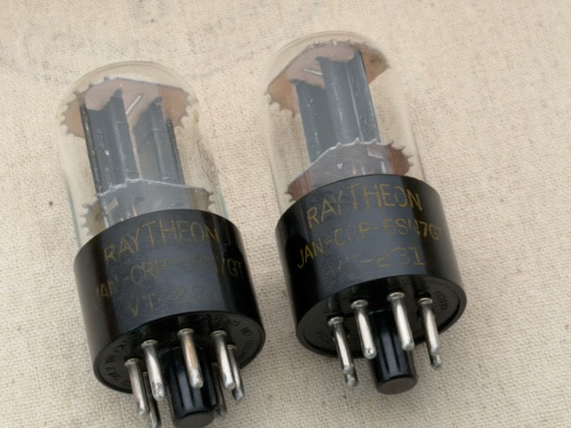 SOLD - RARE 6SN7GT / VT-231 Raytheon Black Plate Military Tubes