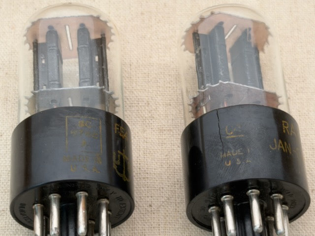 SOLD - RARE 6SN7GT / VT-231 Raytheon Black Plate Military Tubes
