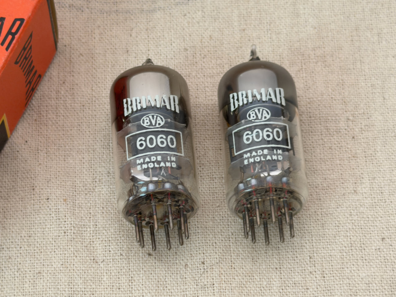 SOLD - 12AT7 / 6060T - RARE NIB/NOS Brimar Famous Yellow T - Price is for Matched Pair