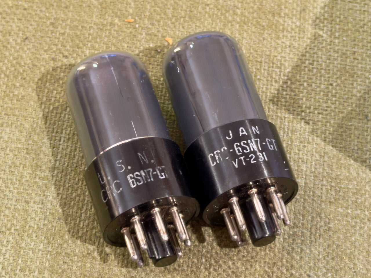 RCA - 6SN7 / VT-231 Military WWII ERA Black Glass tubes