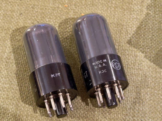 ASK IF IN STOCK -- RCA - 6SN7 / VT-231 Military WWII ERA Black Glass tubes