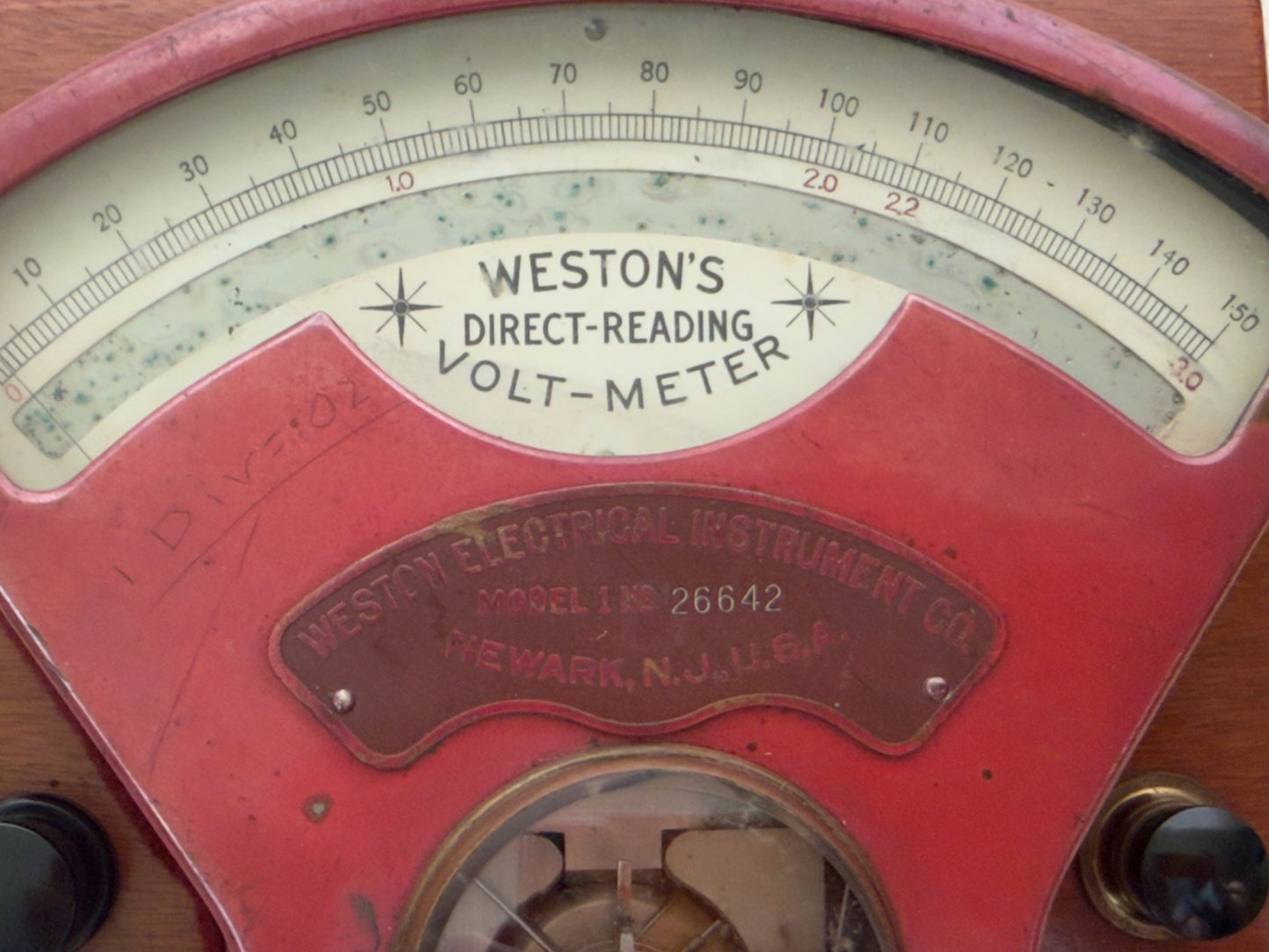 Best Gift - Weston Model 1 Direct-Reading Volt-Meter — Estimated c.1899 — Restored / Preserved — Tested Accurate — With Provenance Document