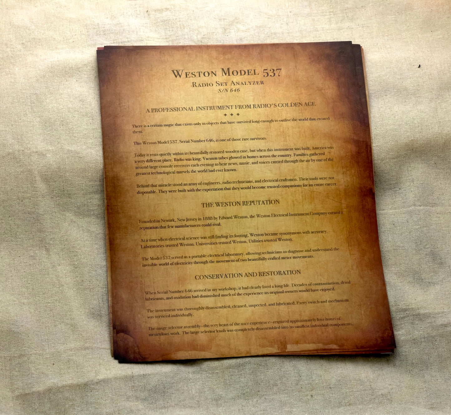 Best Gift - Rare Weston 547 - RESTORED - Ideal for Man Cave or Display