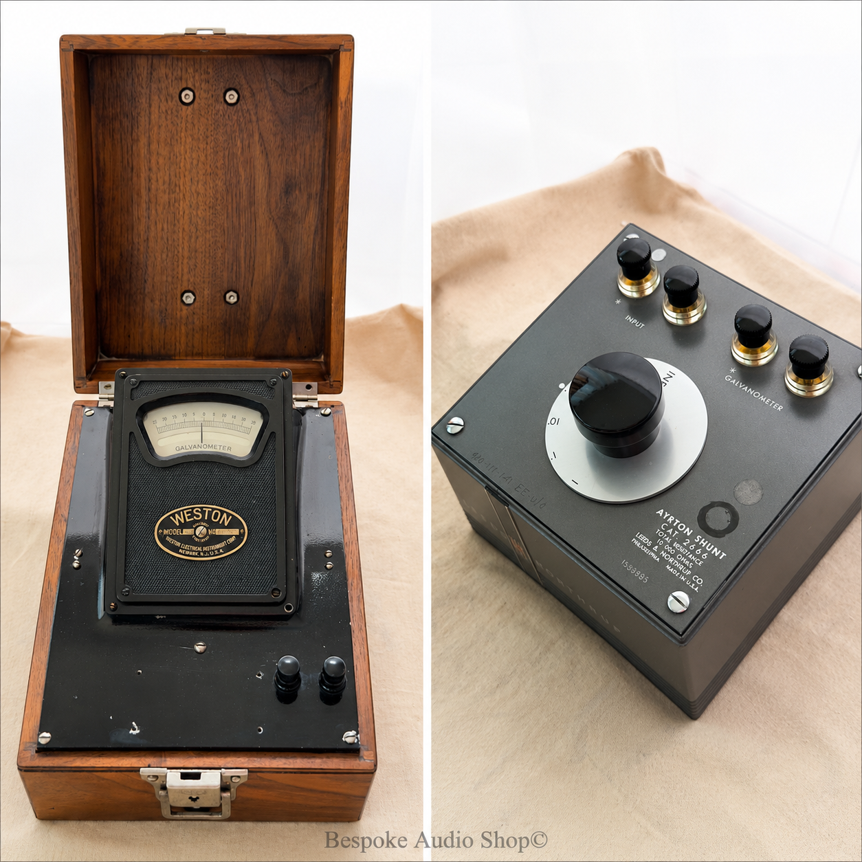 Best Gift - Restored Weston 440 Galvanometer + Leeds & Northrup 2666 Ayrton Shunt — Display Set with Provenance Document